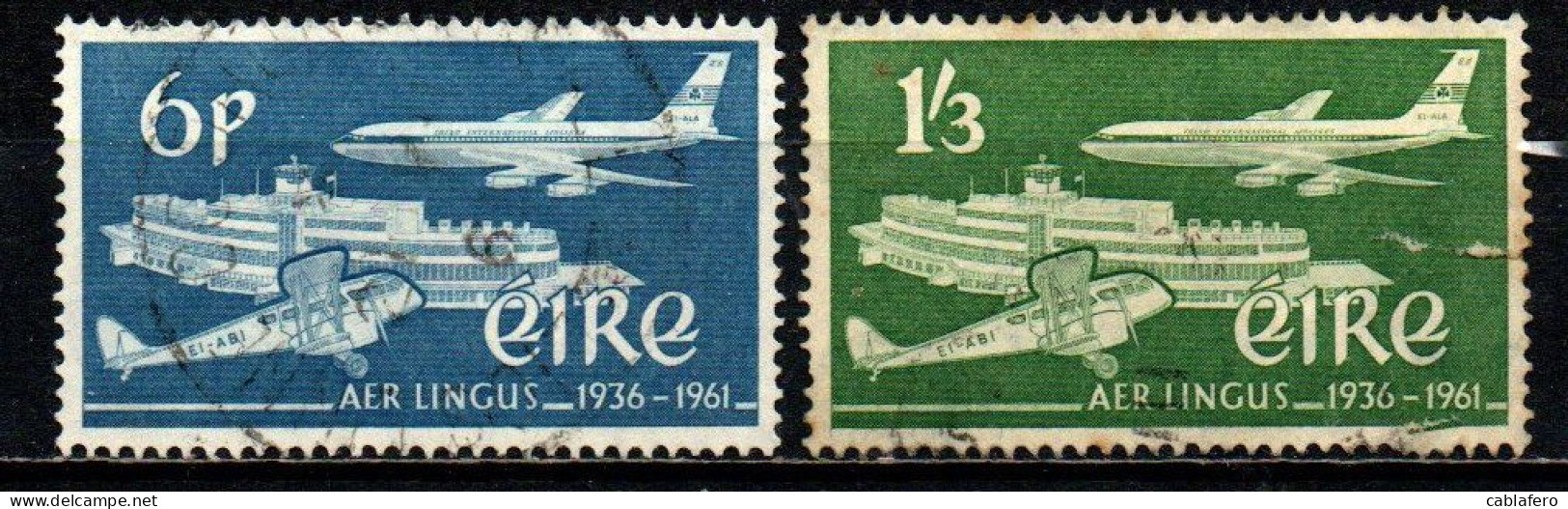 IRLANDA - 1961 - 25° ANNIVERSARIO DELLA COMPAGNIA AEREA "AER LINGUS TEORANTA" - USATI - Usati