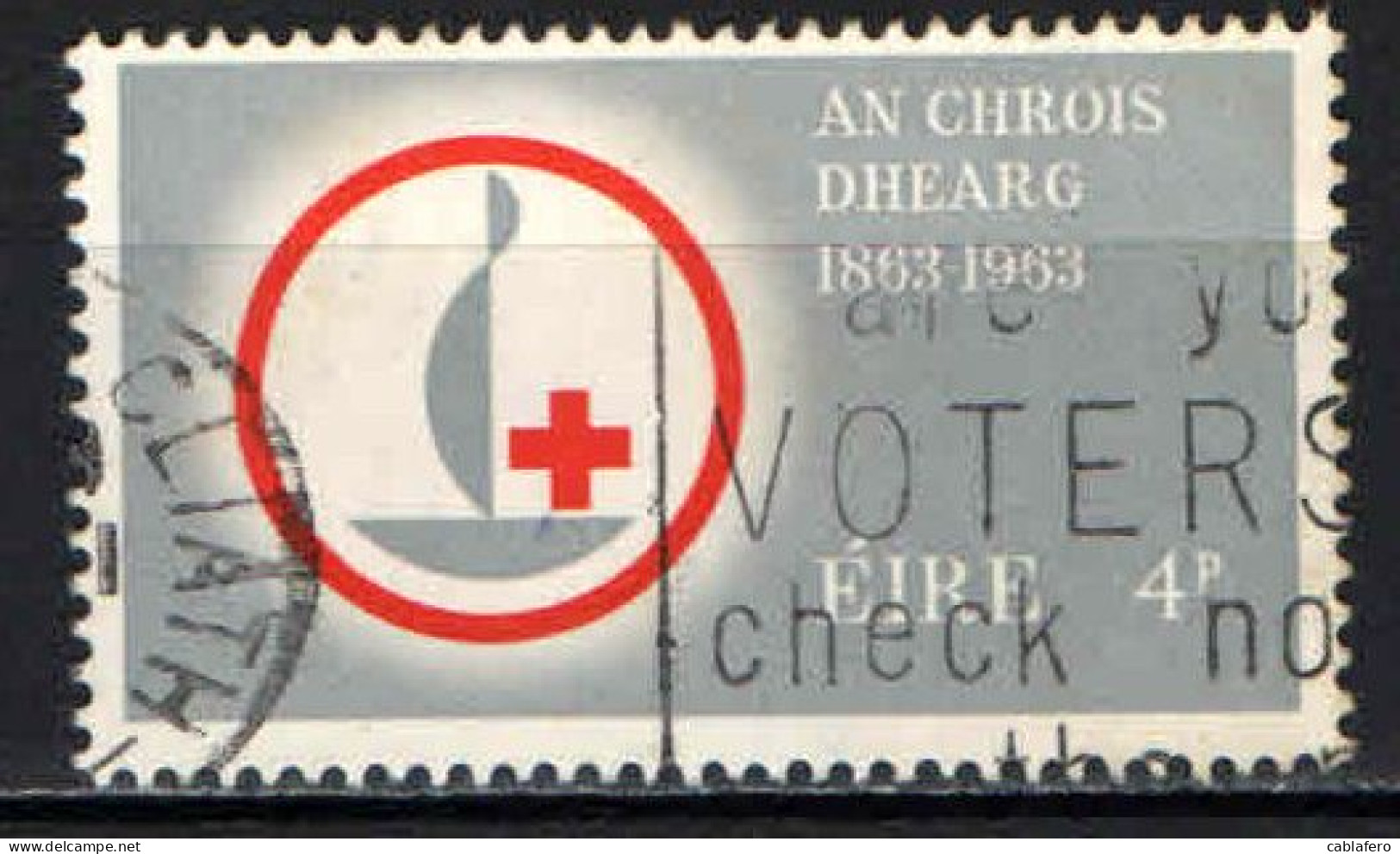 IRLANDA - 1963 - CENTENARIO DELLA CROCE ROSSA - USATO - Oblitérés