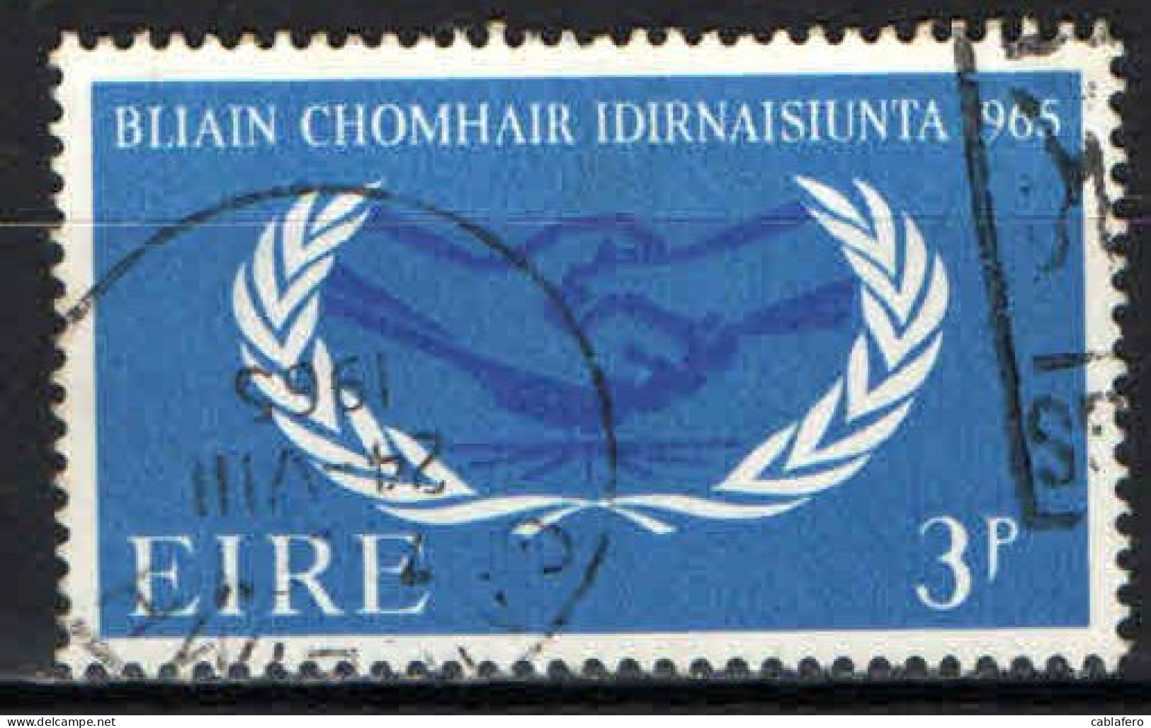 IRLANDA - 1965 - ANNO DELLA COOPERAZIONE INTERNAZIONALE E 20° ANNIVERSARIO DELLE NAZIONI UNITE - USATO - Used Stamps