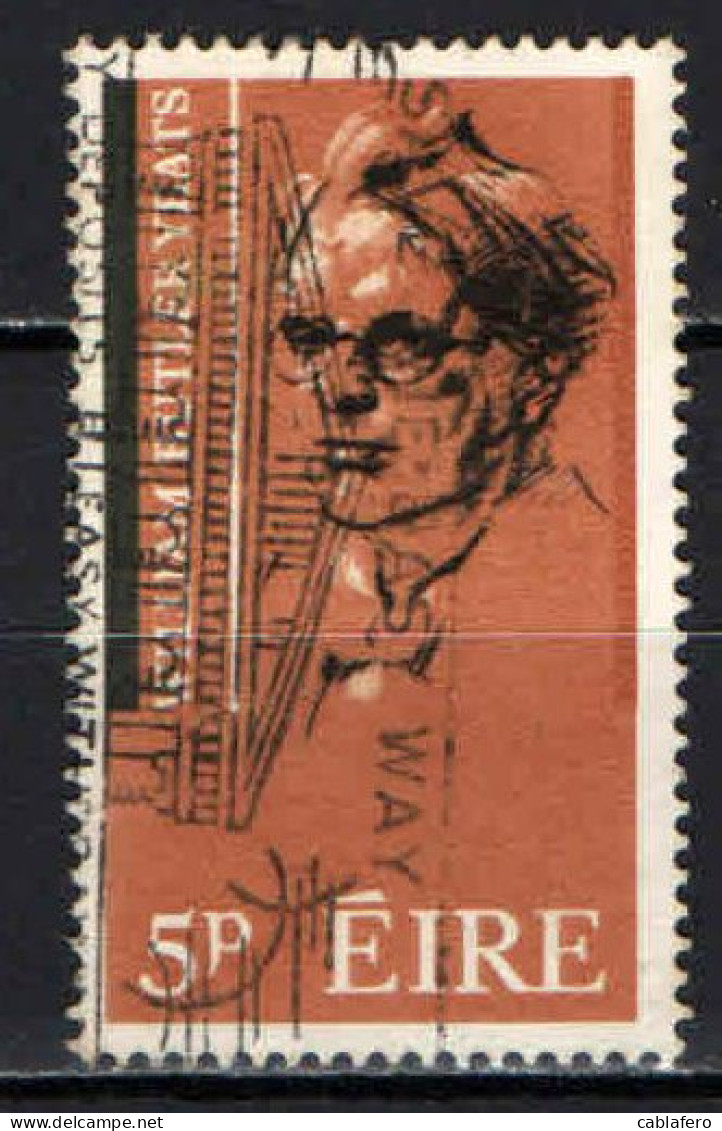 IRLANDA - 1965 - CENTENARIO DELLA NASCITA DEL POETA WILLIAM BUTLER YEATS - USATO - Gebraucht