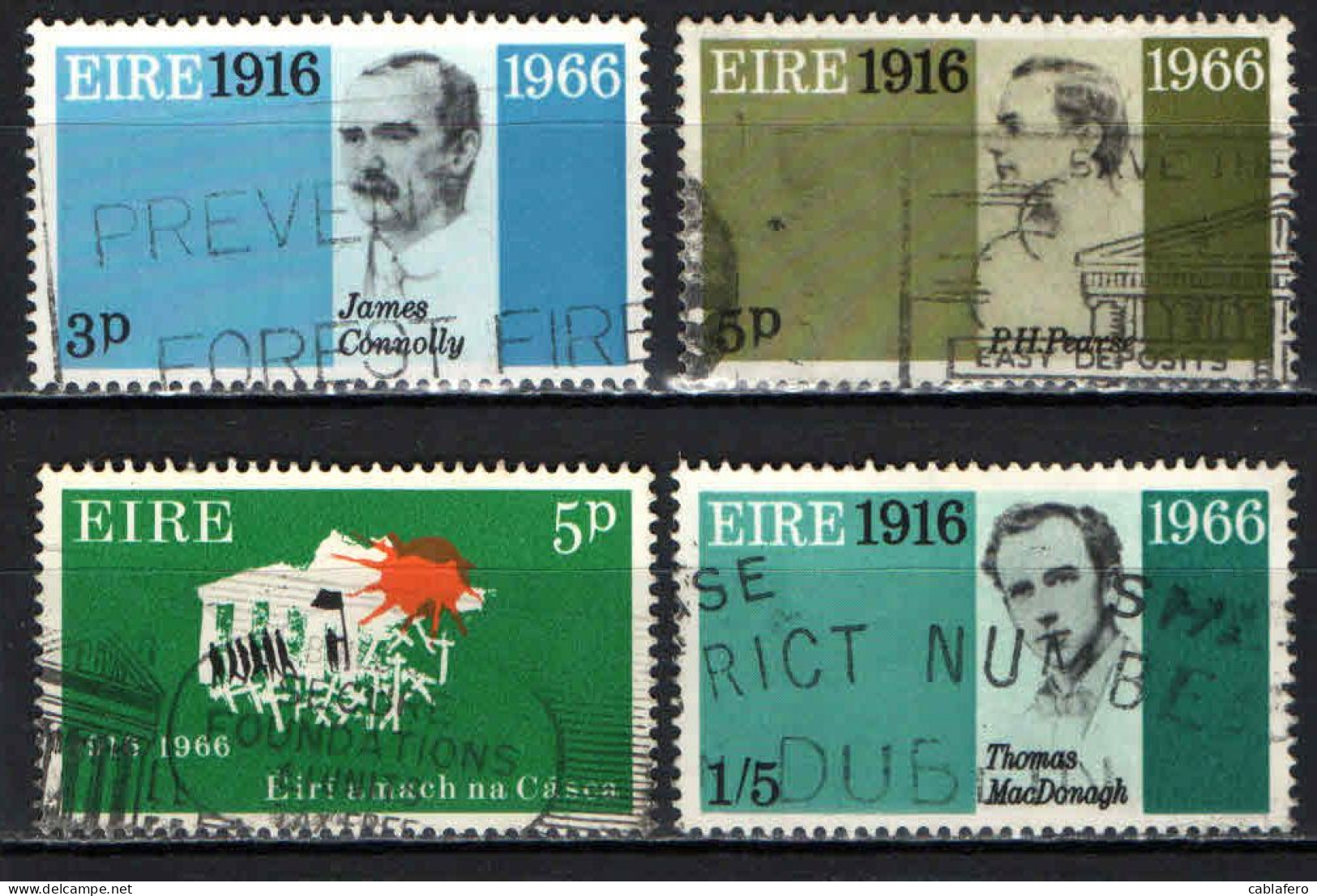 IRLANDA - 1966 - CINQUANTENARIO DELLA RIVOLUZIONE DI PASQUA DEL 1916 - USATI - Used Stamps