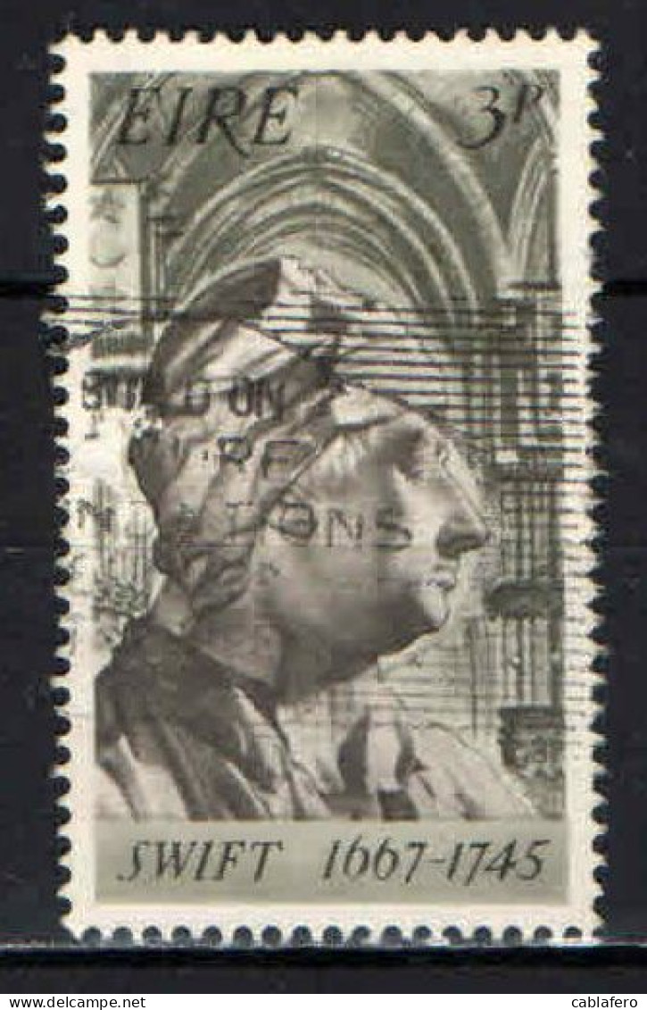 IRLANDA - 1967 - 3° CENTENARIO DELLA NASCITA DI JONATHAN SWIFT - TEOLOGO E POETA SATIRICO - USATO - Used Stamps