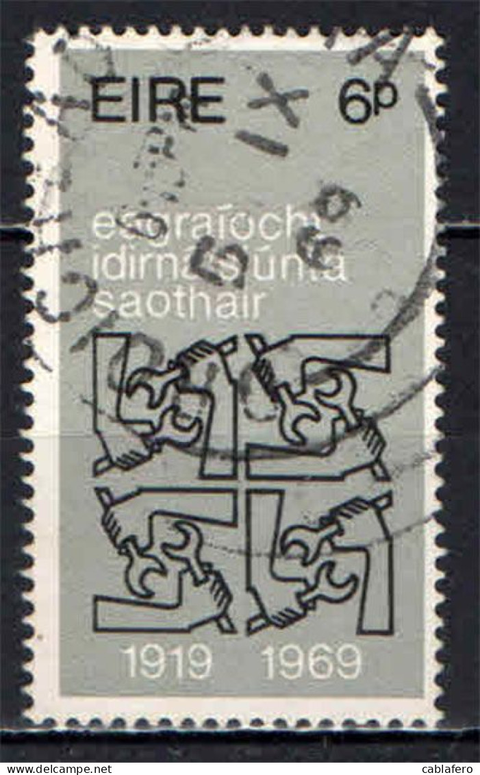 IRLANDA - 1969 - CINQUANTENARIO DELL'ORGANIZZAZIONE INTERNAZIONALE DEL LAVORO - USATO - Usati