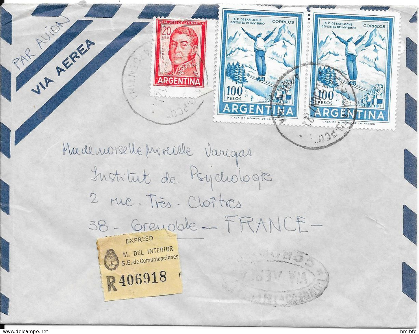 1971 - Sur Lettre VIA AEREA - Briefe U. Dokumente
