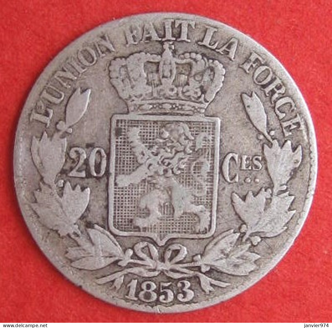 Belgique. 20 Centimes 1853 . Leopold I, En Argent. - 20 Cent