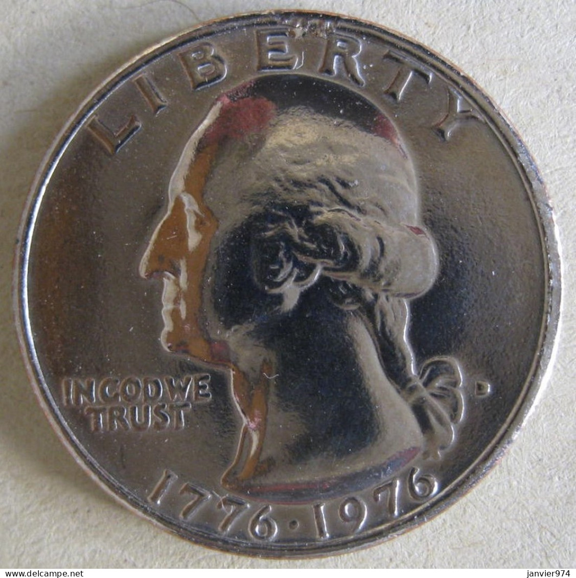 Quarter Dollar 1776 1976 D Bicentennial , Erreur Error , Fautée . UNC , Tres Rare - 1932-1998: Washington