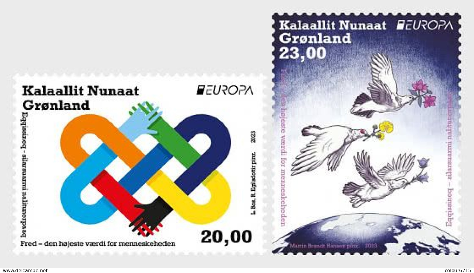 Greenland 2023 Europa - Peace - The Highest Value Of Humanity Stamps 2v MNH - Ungebraucht