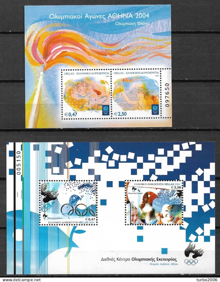 GREECE 2004 Athen's 2004 : Olympic Flame And Truce 2 MNH Sheets Hellas F 34 / 35 - Blokken & Velletjes