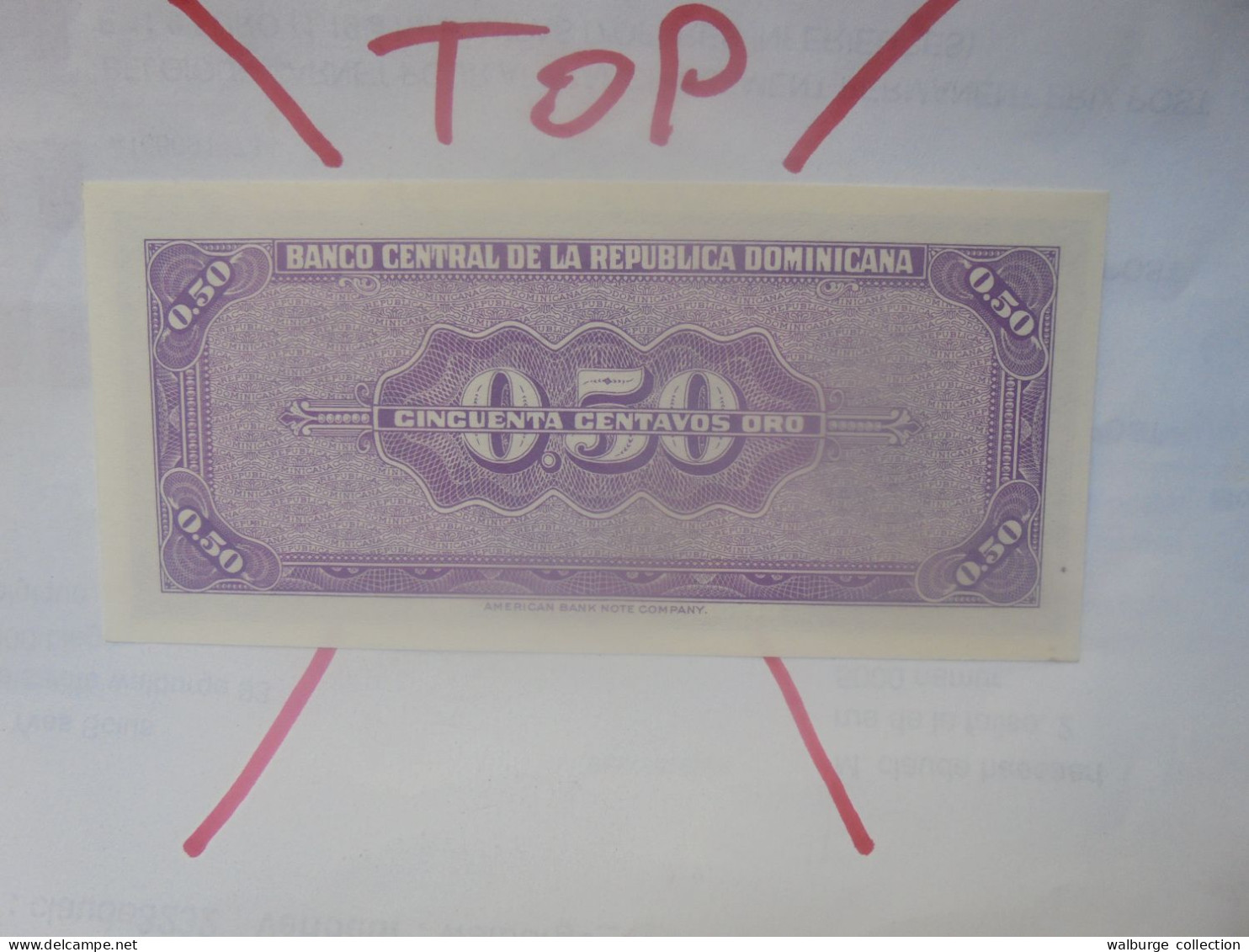 DOMINIQUE 50 Centavos ND (1961) Neuf (B.30) - Dominicaanse Republiek
