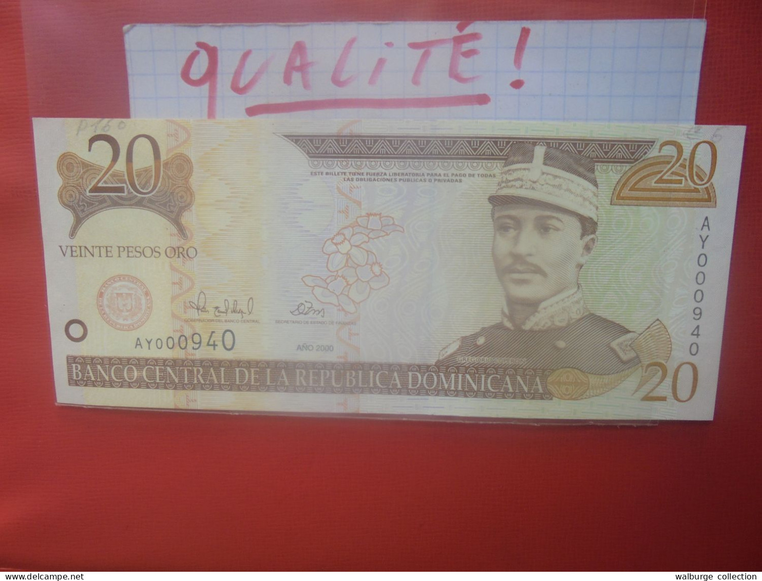 DOMINIQUE 20 Pesos 2000 Peu Circuler Presque Neuf (B.30) - Repubblica Dominicana