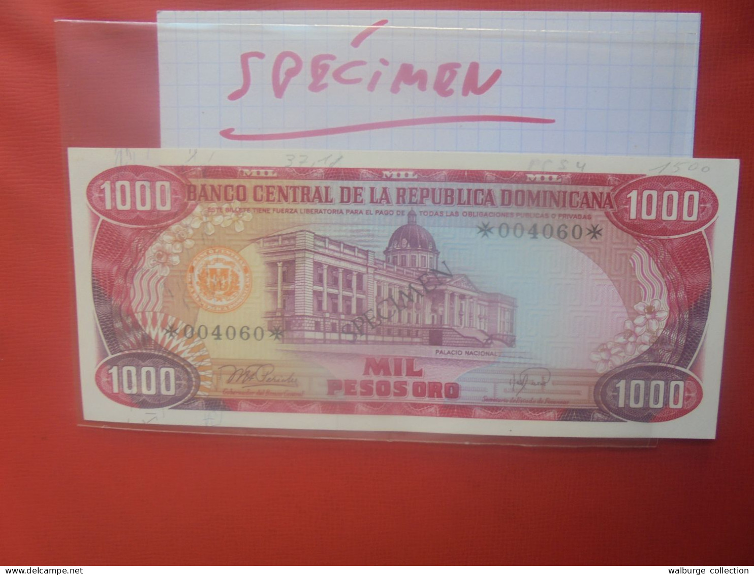 +++SPECIMEN+++DOMINIQUE 1000 Pesos Série 1978 Neuf (B.30) - Dominikanische Rep.