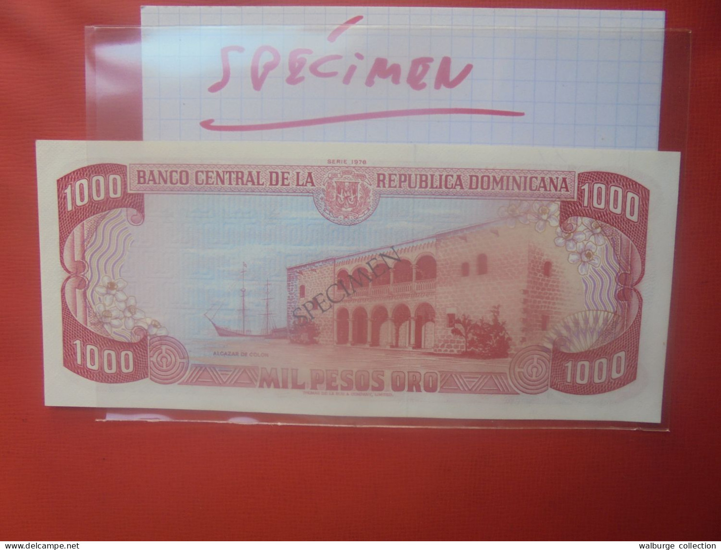 +++SPECIMEN+++DOMINIQUE 1000 Pesos Série 1978 Neuf (B.30) - Dominicaine