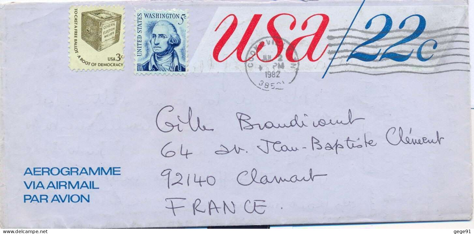 Aérogramme - Lettre De Cookville Pour La France - Otros & Sin Clasificación