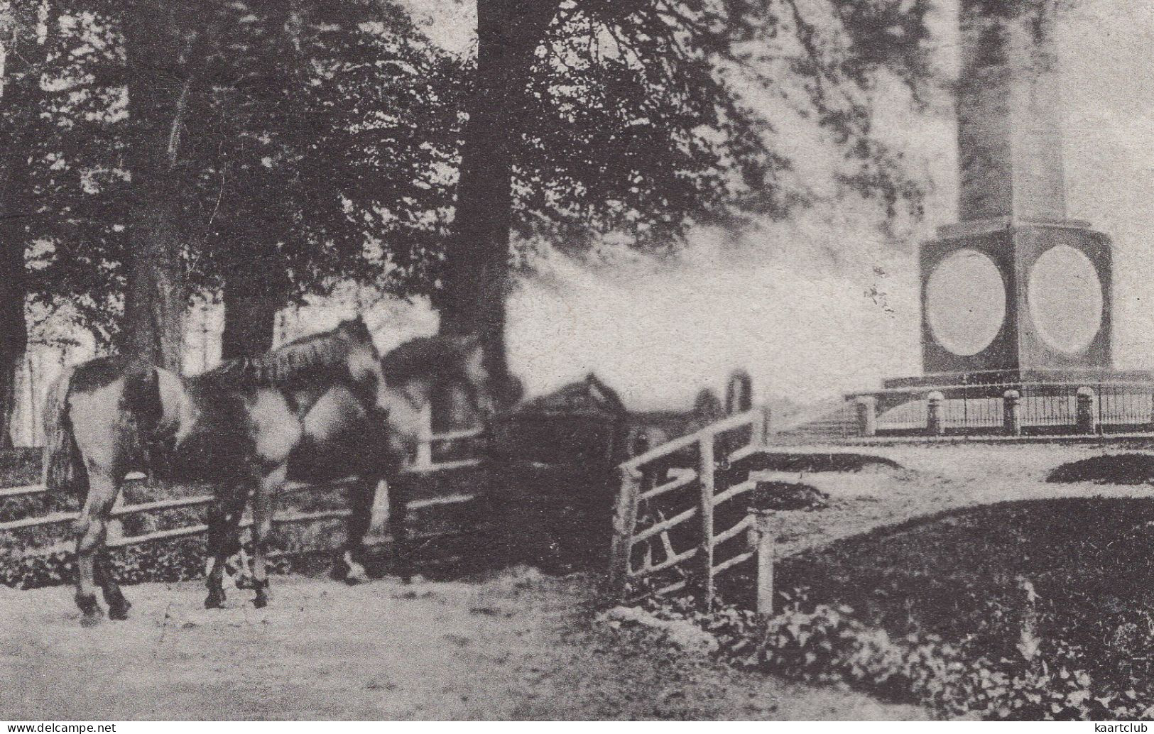 Soestdijk. - Gedenknaald 'Waterloo'. - (Utrecht, Nederland/Holland) - 1920 - Paarden / Horses - Soestdijk