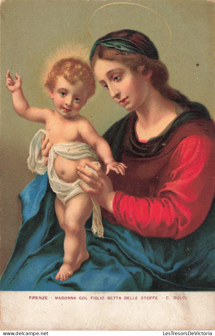 RELIGION - Christianisme - Firenze - Madonna Col Figlio Detta Delle Stoffe - C DOLCI -  Carte Postale Ancienne - Quadri, Vetrate E Statue