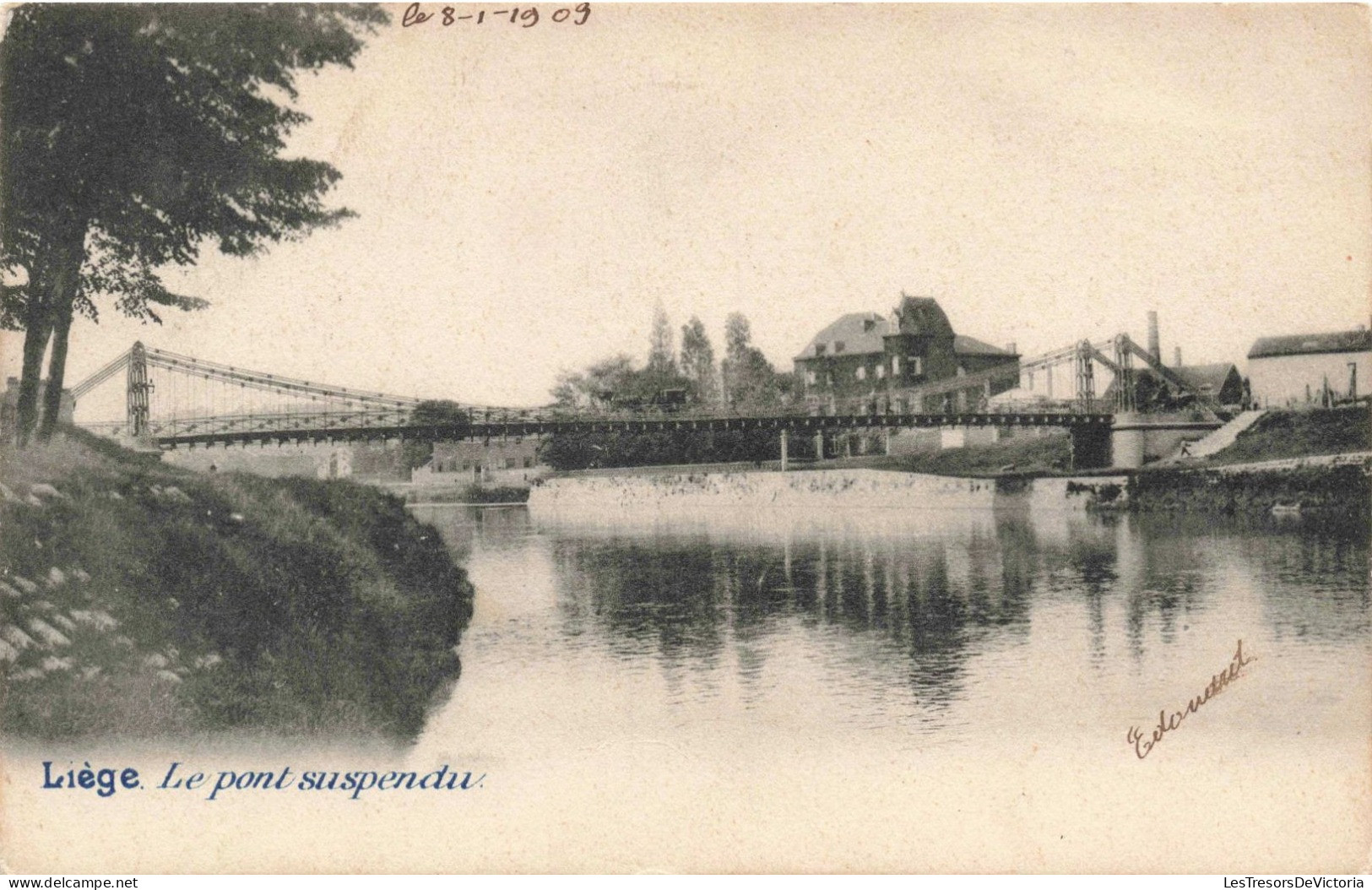 BELGIQUE - Liège - Le Pont Suspendu -  Carte Postale Ancienne - Luik