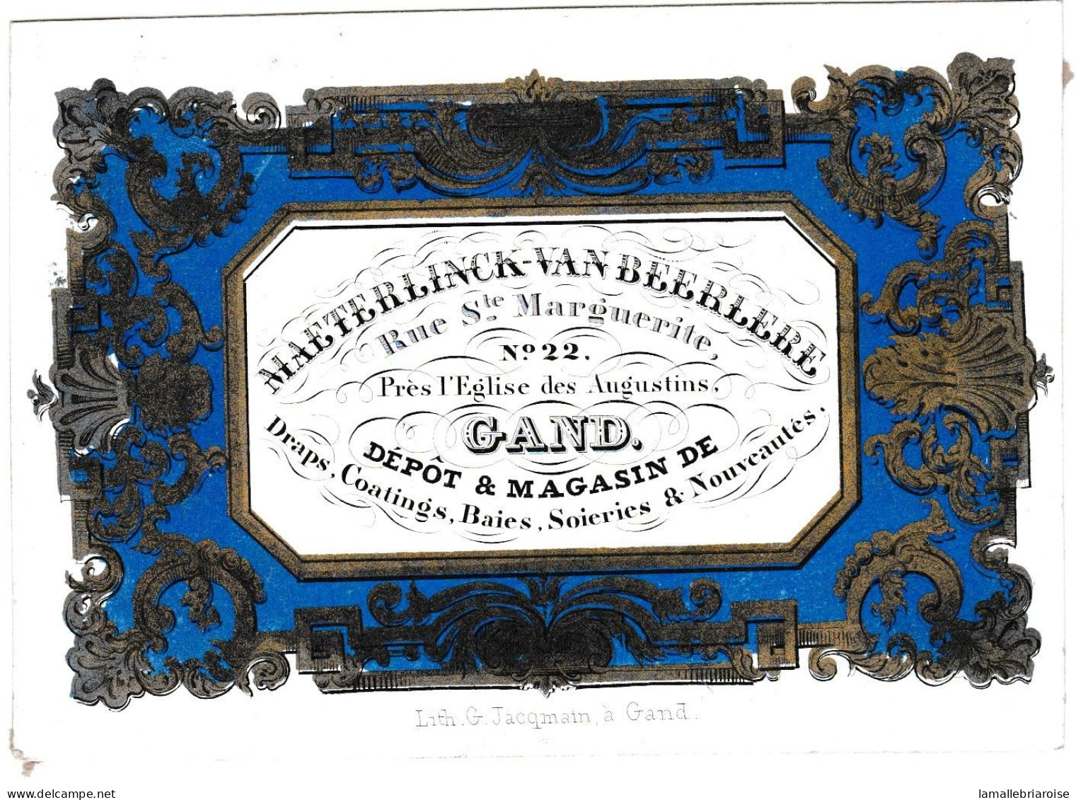 Belgique "Carte Porcelaine" Porseleinkaart, Maeterlinck Van Beerleere, Draps, Gend, Gand, Dim:117x 83mm - Porseleinkaarten