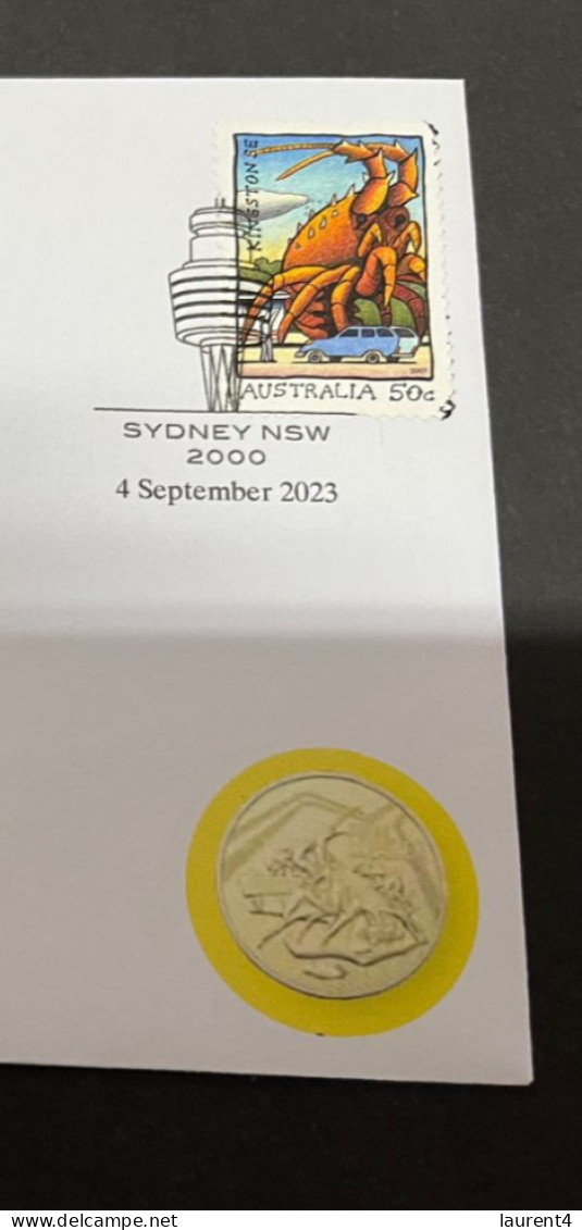 (30-8-2023) 3 T 39 - NEW - Cover With 2007 Big Lobster 2007 Stamp (Aussie Big Things) (with Picture Of Coin) - Dollar