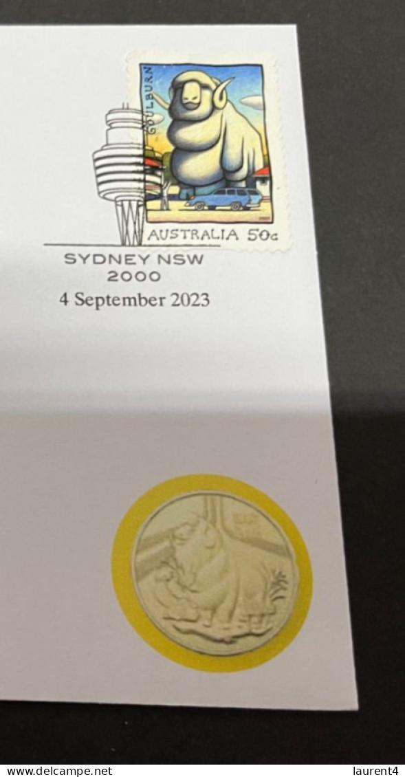 (30-8-2023) 3 T 39 - NEW - Cover With 2007 Big Merino 2007 Stamp (Aussie Big Things) (with Picture Of Coin) - Dollar