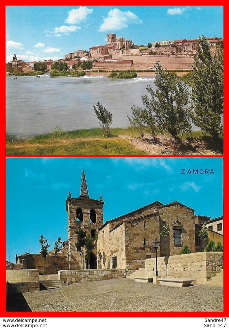 2 CPSM/gf  ZAMORA (Espagne)   Vue Partielle Et église De Saint-Cyprien..*7917 - Zamora