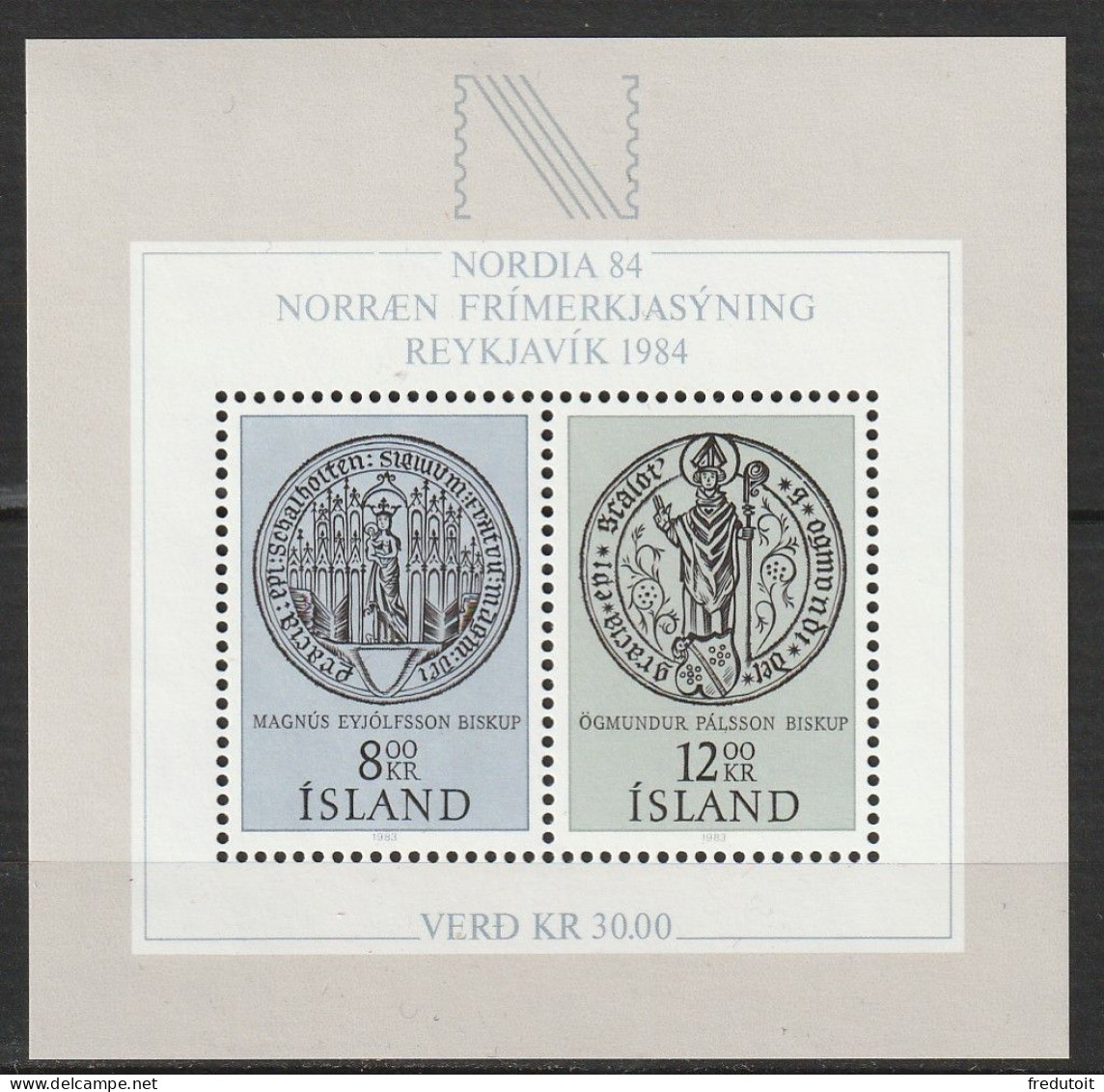 ISLANDE - BLOC N°5 ** (1983) Nordia'84 - Blocs-feuillets