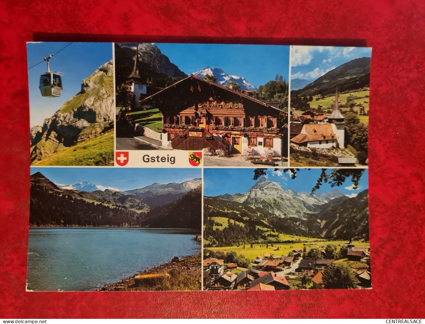 Carte SUISSE GSTEIG MULTIVUES GONDELBAHN SANETSCH HOTEL BAREN KIRCH - Gsteig Bei Gstaad