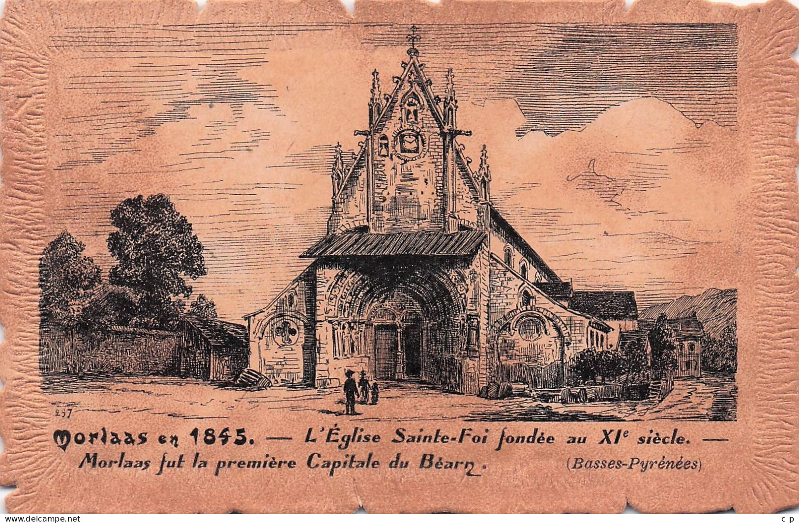 Morlaas En 1845 - L'Eglise Sainte Foi Fondée Au XI Eme Siecle   - CPA°J - Morlaas