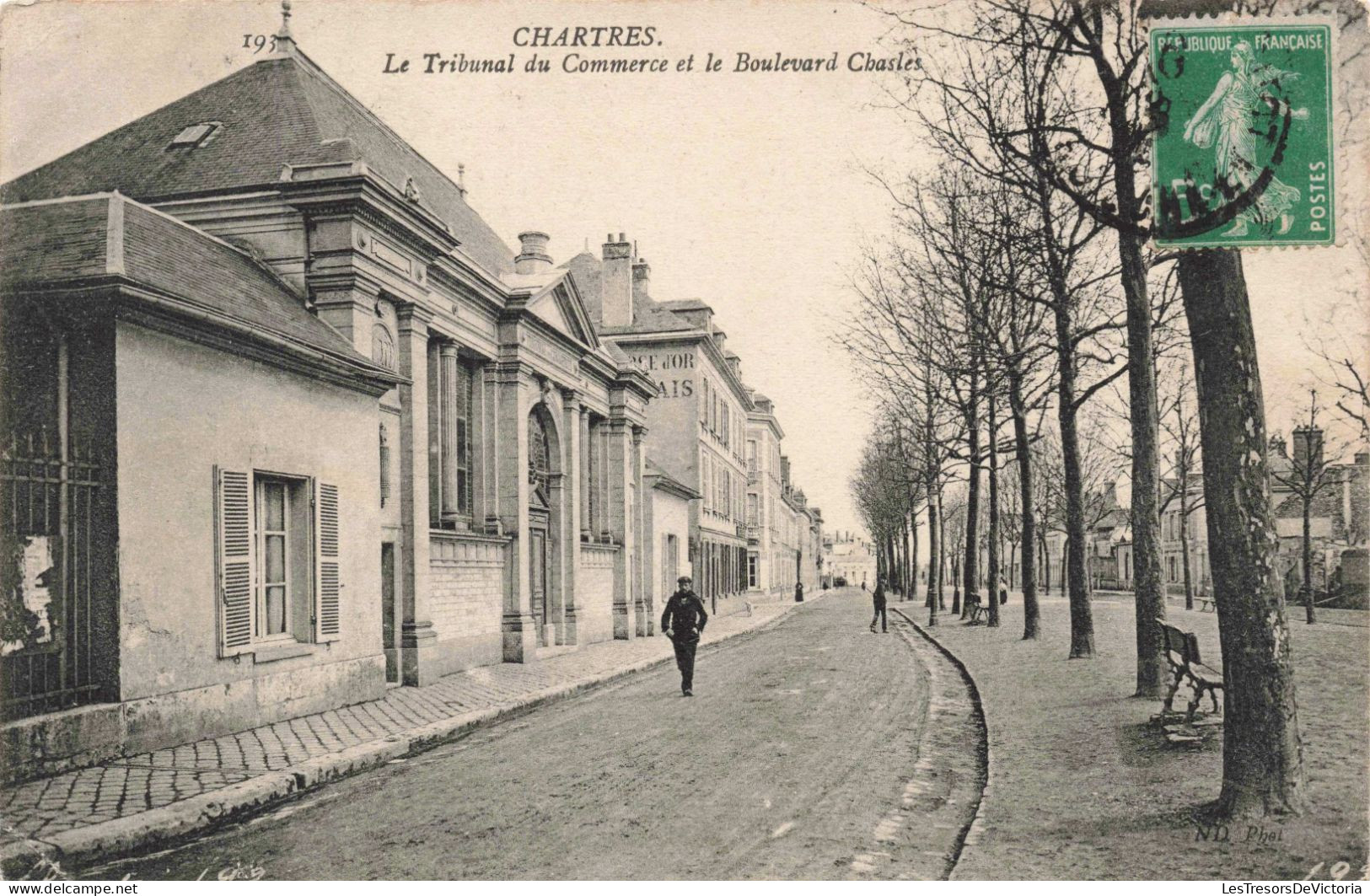 FRANCE - Chartres - Le Tribunal Du Commerce Et Le Boulevard Chasles -  Carte Postale Ancienne - Chartres