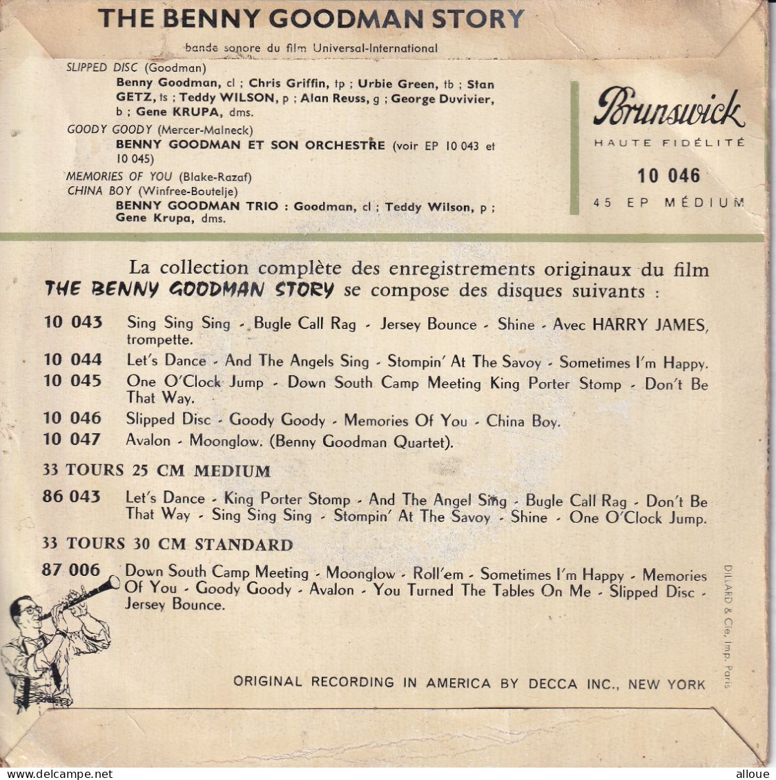 BENNY GOODMAN & HIS ORCHESTRA - FR EP - GOODY GOODY + 2 - Instrumentaal