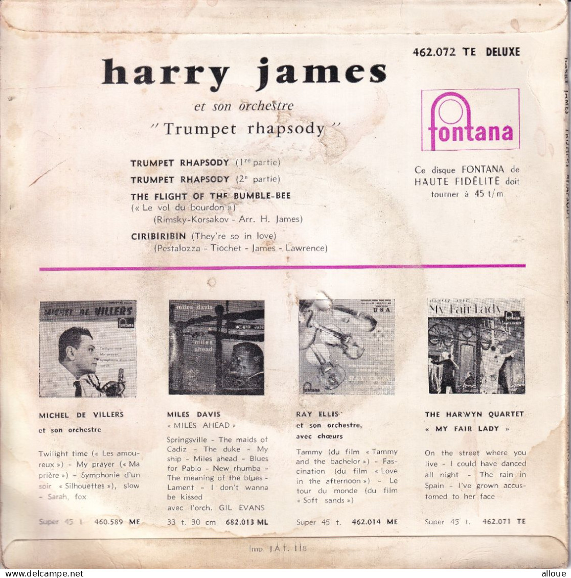 HARRY JAMES  - FR EP - TRUMPET RHAPSODY + 3 - Instrumentaal
