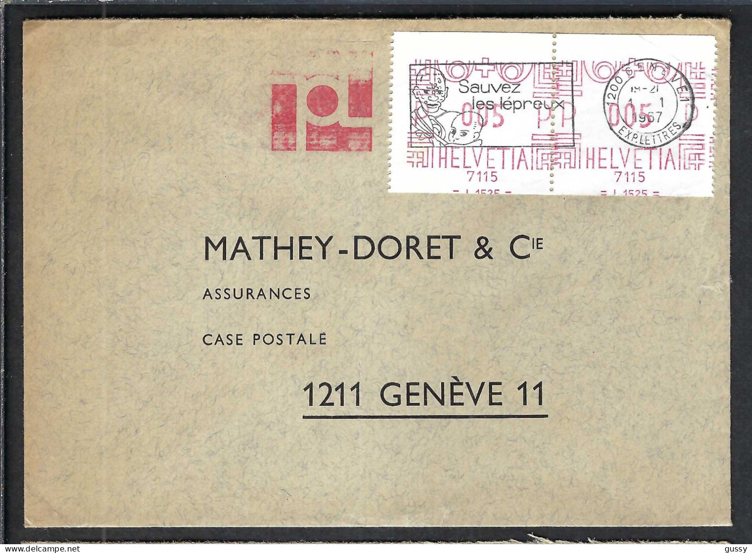 SUISSE 1967: LSC De Genève (GE) à Genève (GE), Affr. Mécanique - Postage Meters