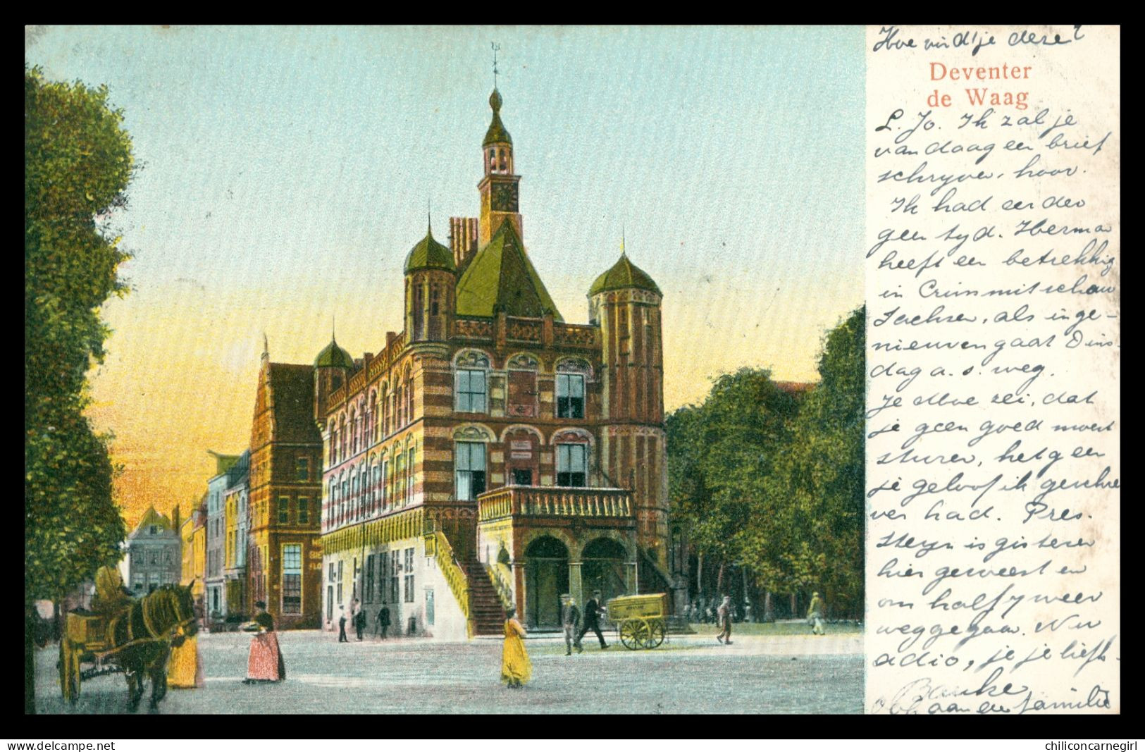 * DEVENTER De Waag - Attelage - Animée - Colorisée - 1904 - Deventer