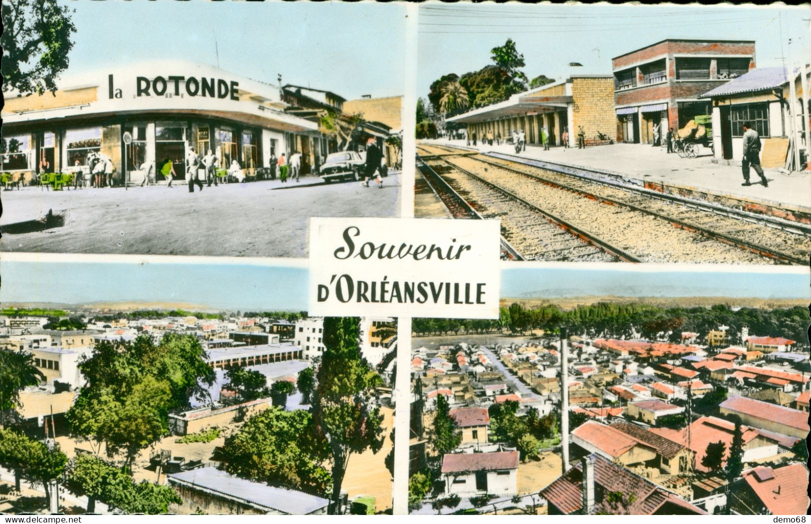 Afrique Du Nord Algérie Chlef Orléansville Multi Vues La Rotonde La Gare  Hôpital Baraque De Recasement  CPSM - Chlef (Orléansville)