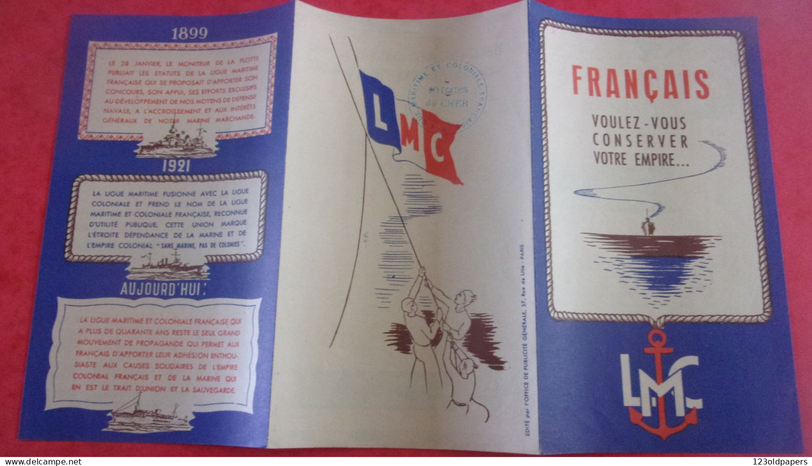 WWII LIGUE MARITIME COLONIALE FRANCAISE FRANCAIS VOULEZ VOUS CONSERVER VOTRE EMPIRE ? LMCF - Other & Unclassified