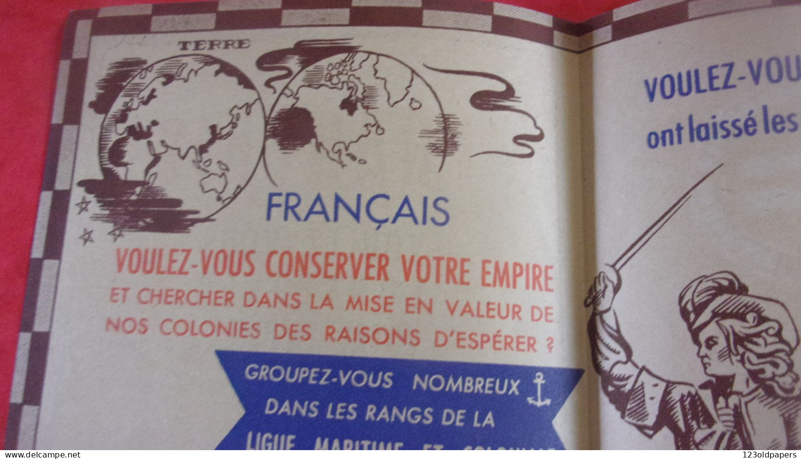 WWII LIGUE MARITIME COLONIALE FRANCAISE FRANCAIS VOULEZ VOUS CONSERVER VOTRE EMPIRE ? LMCF - Other & Unclassified