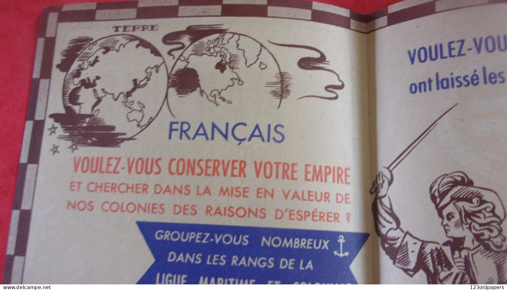 WWII LIGUE MARITIME COLONIALE FRANCAISE FRANCAIS VOULEZ VOUS CONSERVER VOTRE EMPIRE ? LMCF - Altri & Non Classificati