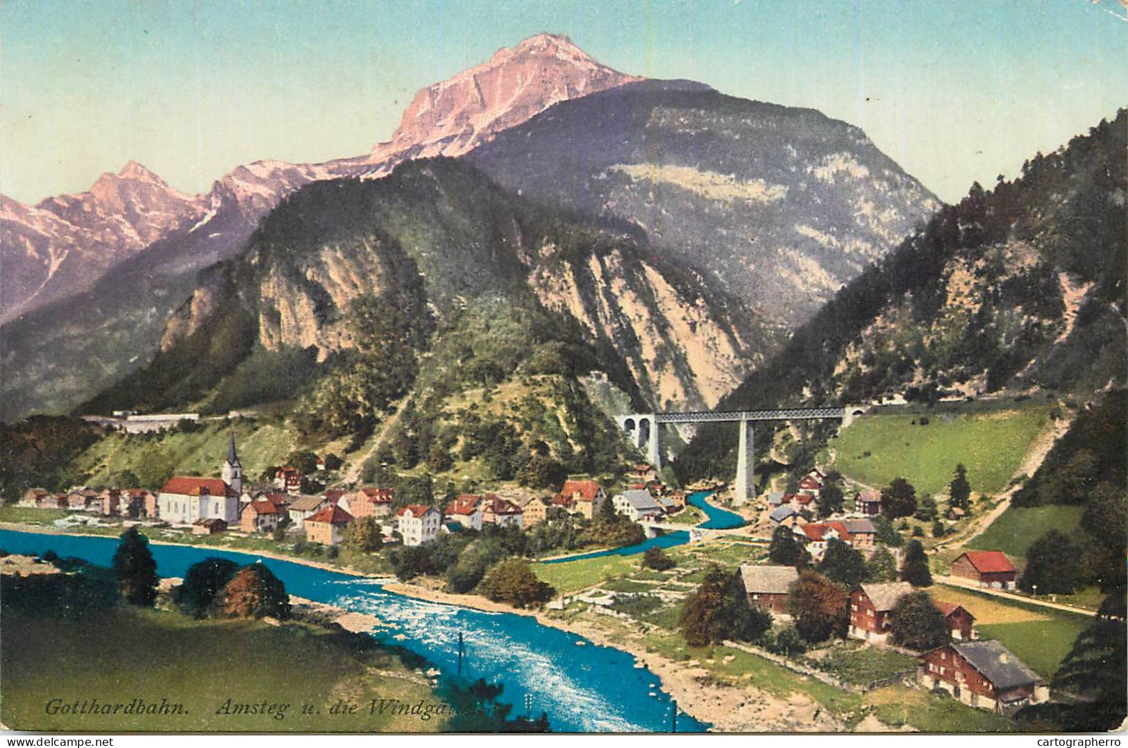 Switzerland Gotthardbahn Amsteg Und Die Windgan - Steg