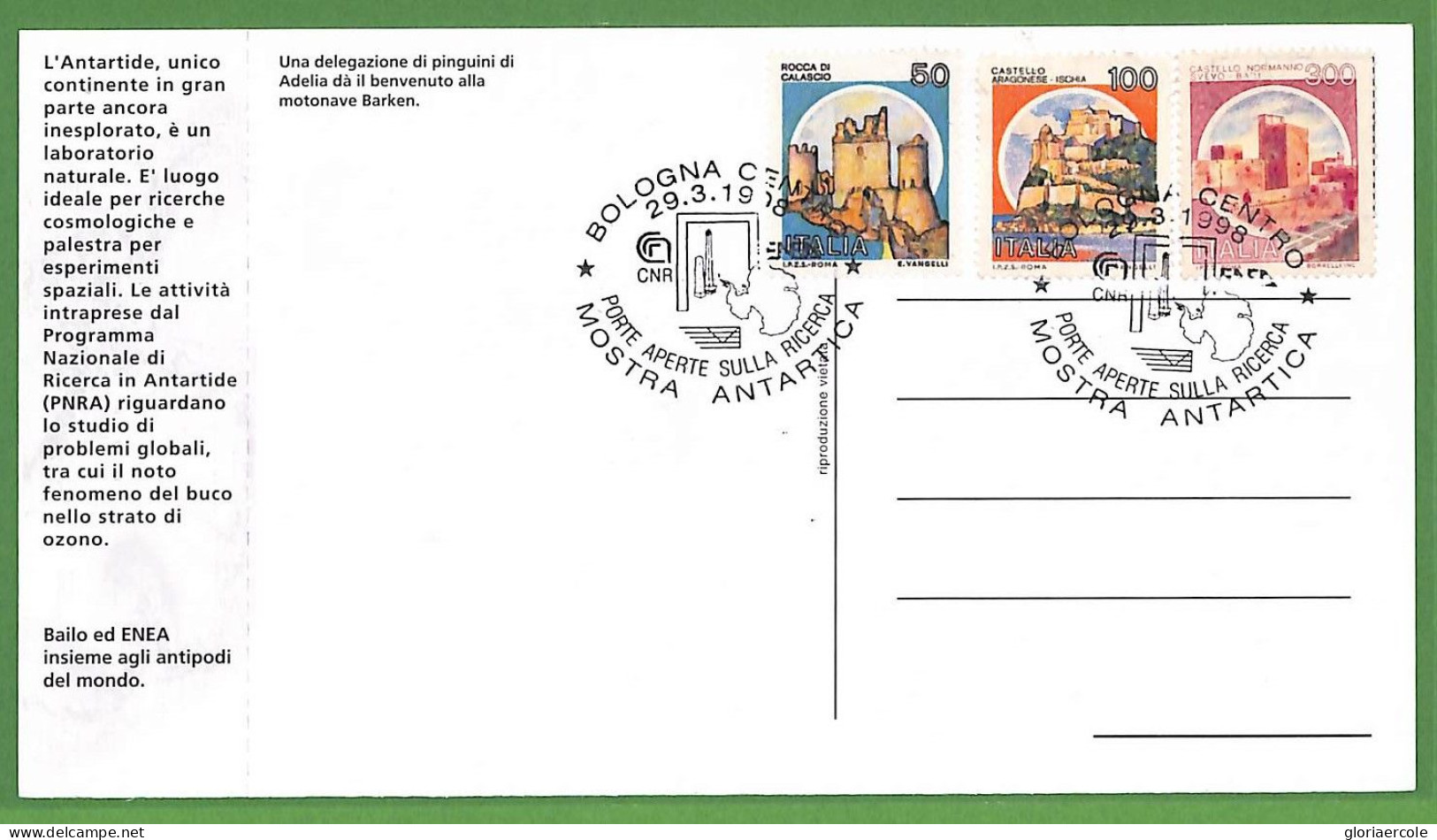Ae3393 - ITALY - Postal History - ANTARCTIC EXHIBITION Bologna 1998 - Otros & Sin Clasificación