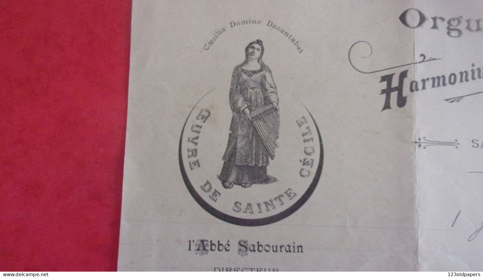 BERRY INDRE SAINT GAULTIER 1900 LAS  ABBE SABOURAIN FACTEUR D ORGUES PIANOS HARMONIUMS LETTRE OEUVRE STE CECILE - Historical Documents