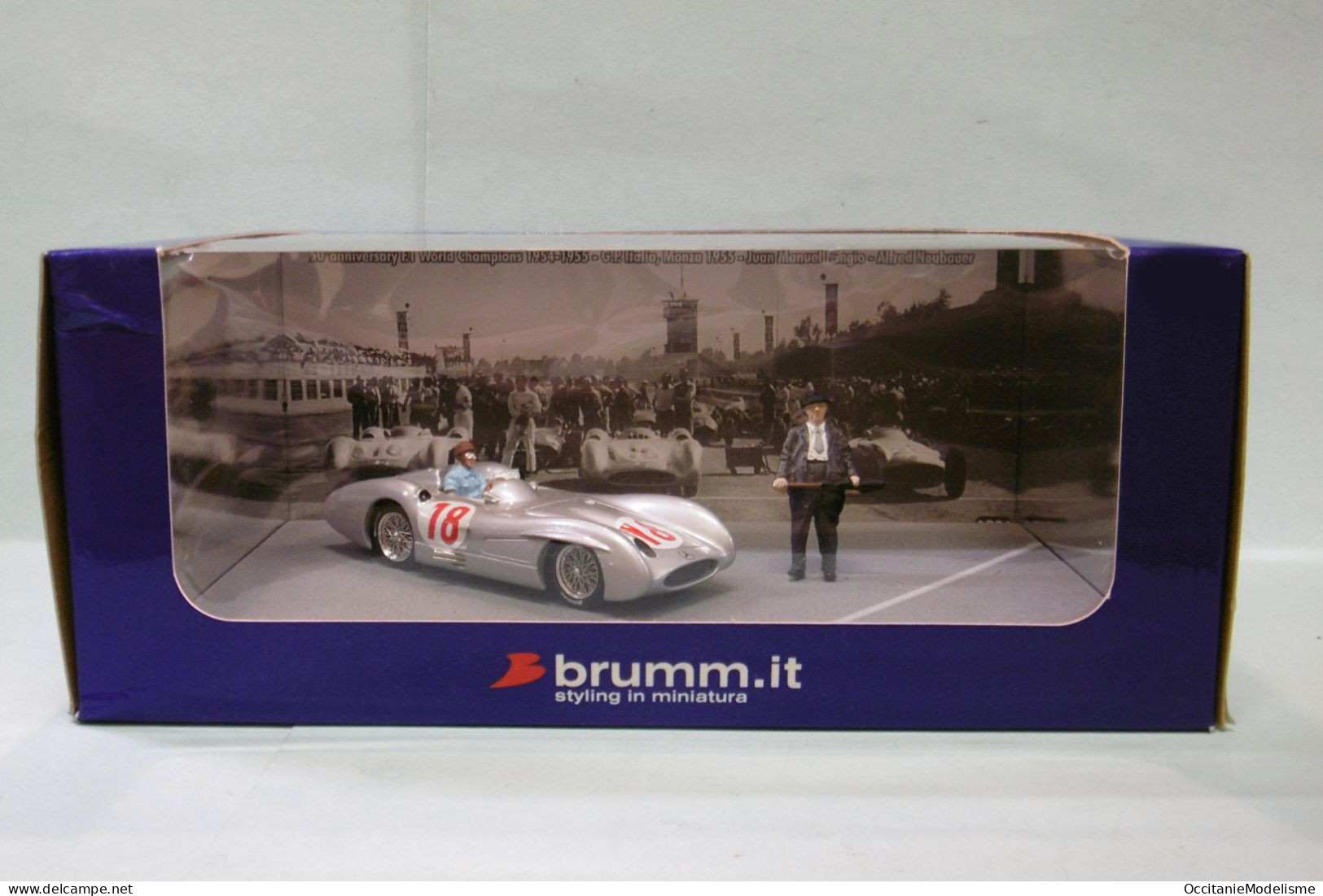 Brumm - MERCEDES W196C GP Italia / 50 Anniversary 1955 Fangio + Neubauer Réf. AS34 1/43 - Brumm