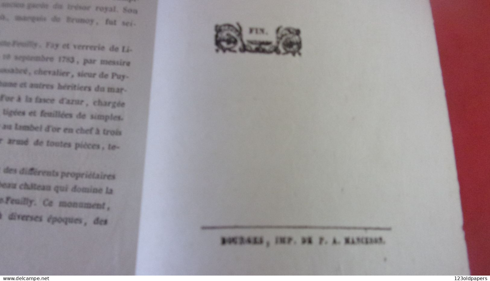 BERRY INDRE XIXEME LETTRE A M DE LA TREMBLAIS SUR L HISTOIRE DE LA MOTTE FEUILLY PRS LA CHATRE PIERQUIN GEMBLOUX - Historical Documents