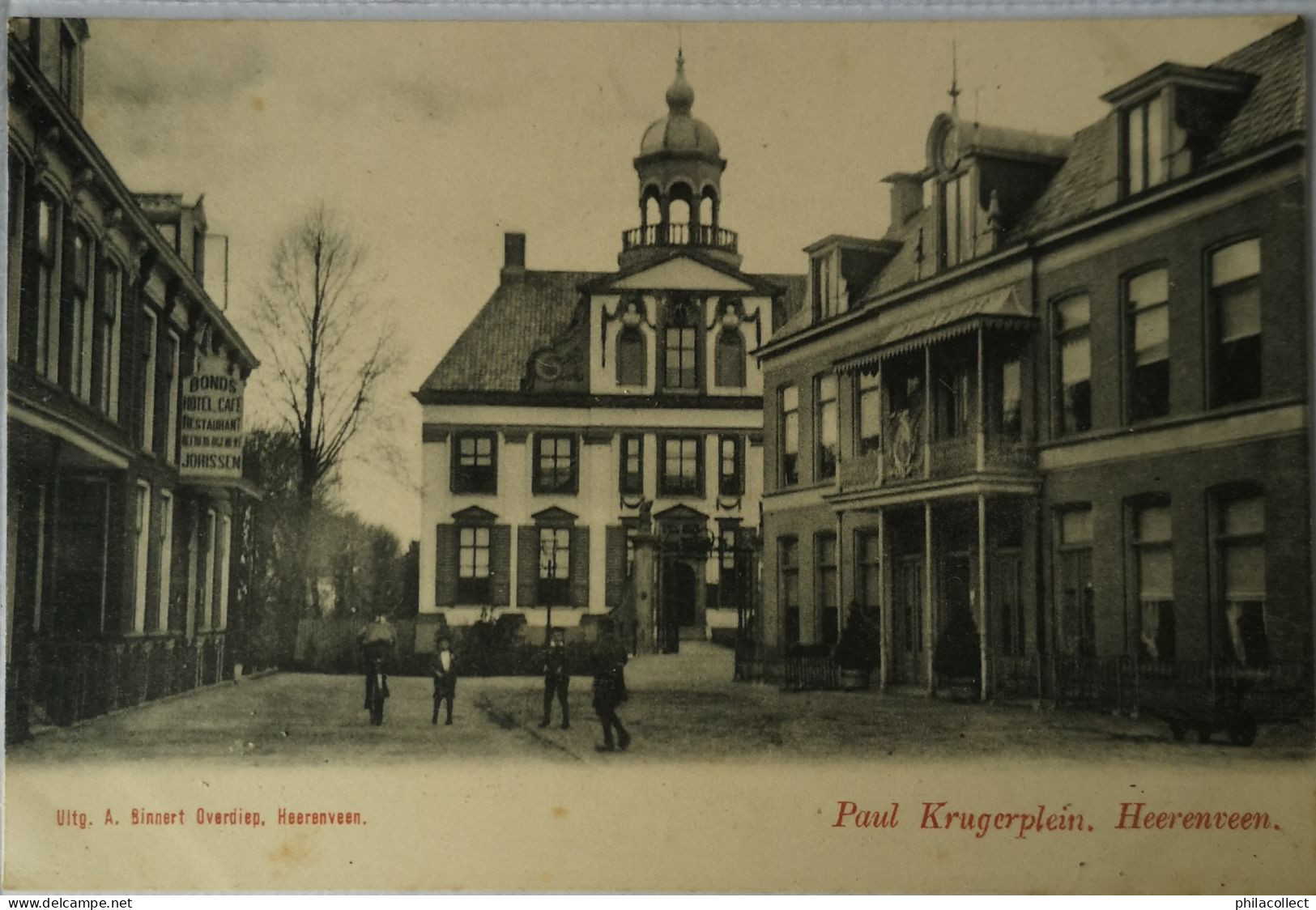 Heerenveen // Paul Krugerplein (links Hotel Jorissen) Ca 1900 - Heerenveen