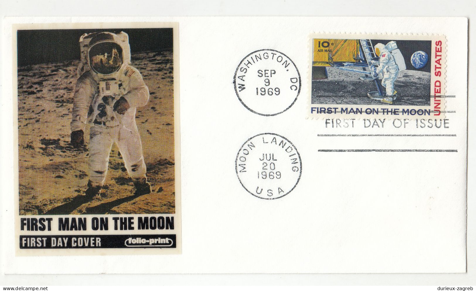 USA 4 Space FDCs 1969/71 Apollo 12 - First Men On The Moon - (3 Folioprint) B230820 - North  America