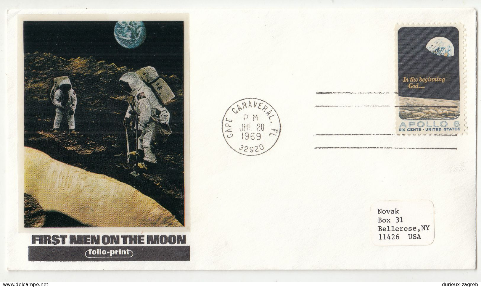 USA 4 Space FDCs 1969/71 Apollo 12 - First Men On The Moon - (3 Folioprint) B230820 - Noord-Amerika