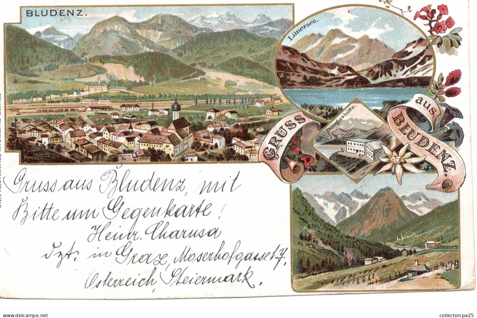 Gruss Aus Bludenz - Lünersee - Douglashütte -  Style Litho - Bludenz