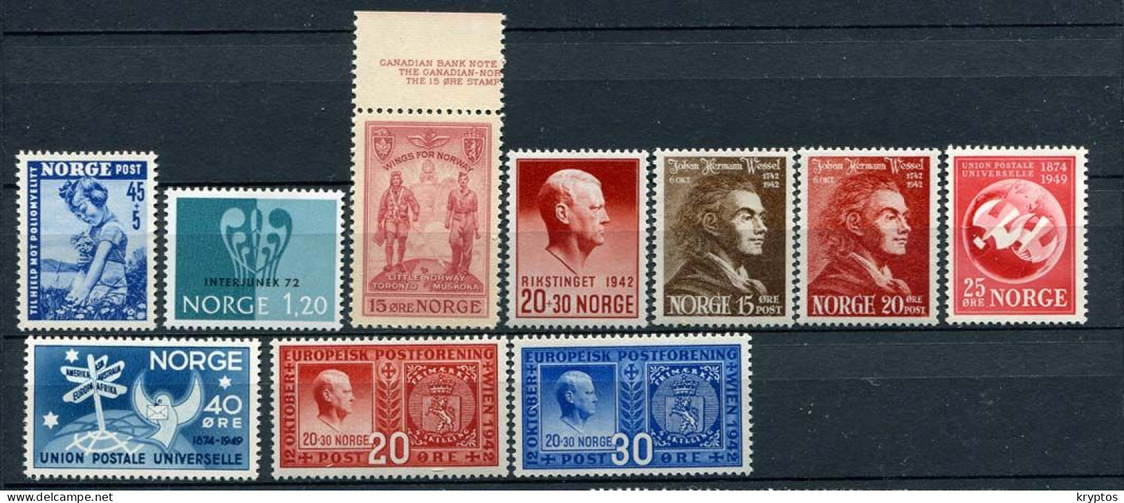 Norway.10 Stamps - All Different - ALL MINT** - OFFER!! - Sammlungen