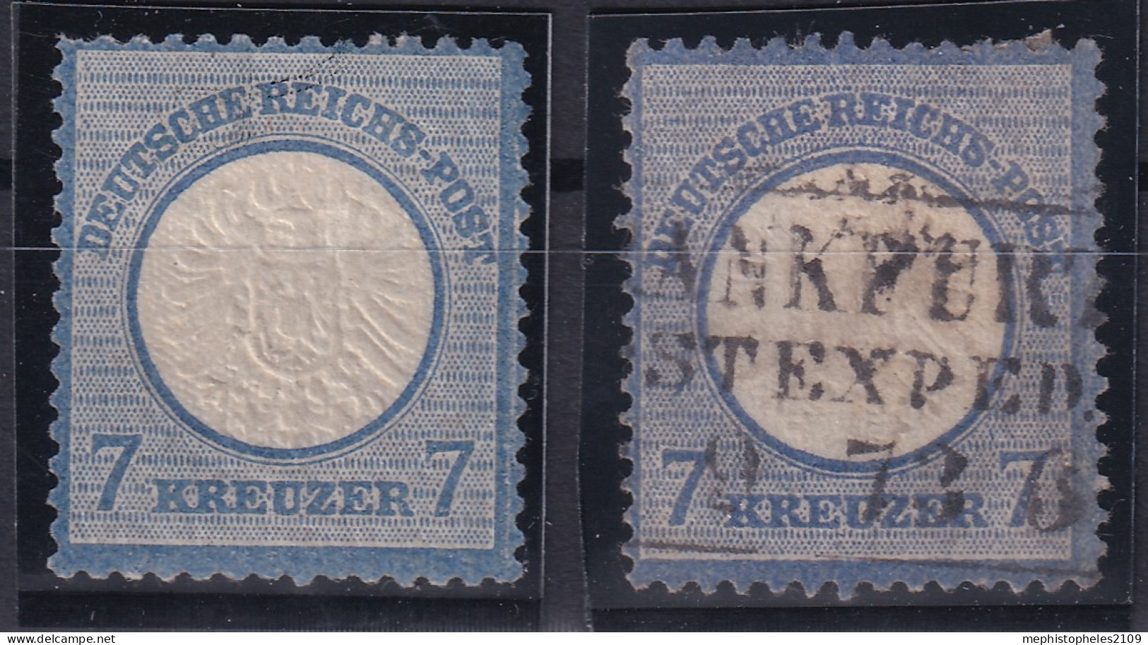 DEUTSCHES REICH 1872 - MLH + FRANKFURT Cancel - Mi 26 - Grosses Brustschild 7kr - Unused Stamps