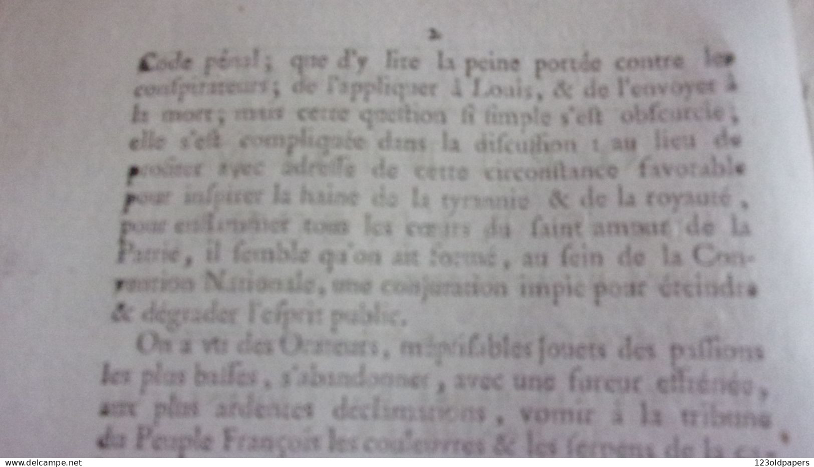 RARE 1793 Opinion De S.P. Lejeune, Député Du Département De L'Indre, Sur VOTE MORT DE  Louis CAPET (LOUIS XVI) - Centre - Val De Loire