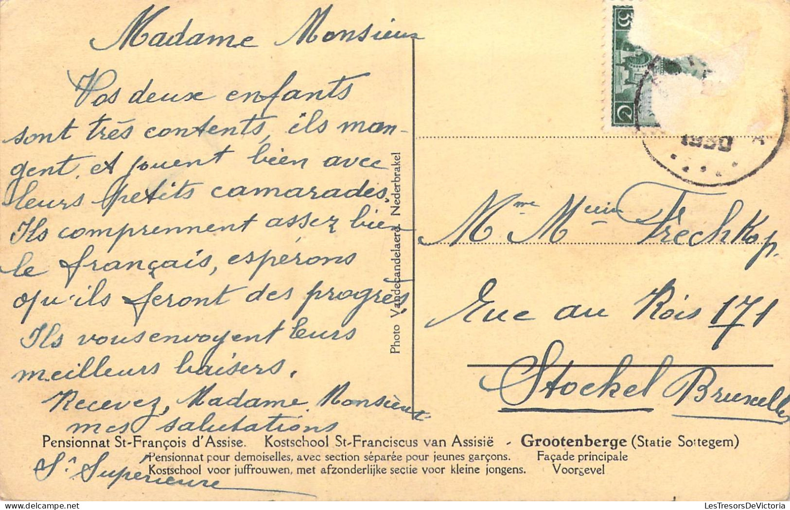 BELGIQUE - Grootenberge - Façade Principale - Carte Postale Ancienne - Zottegem