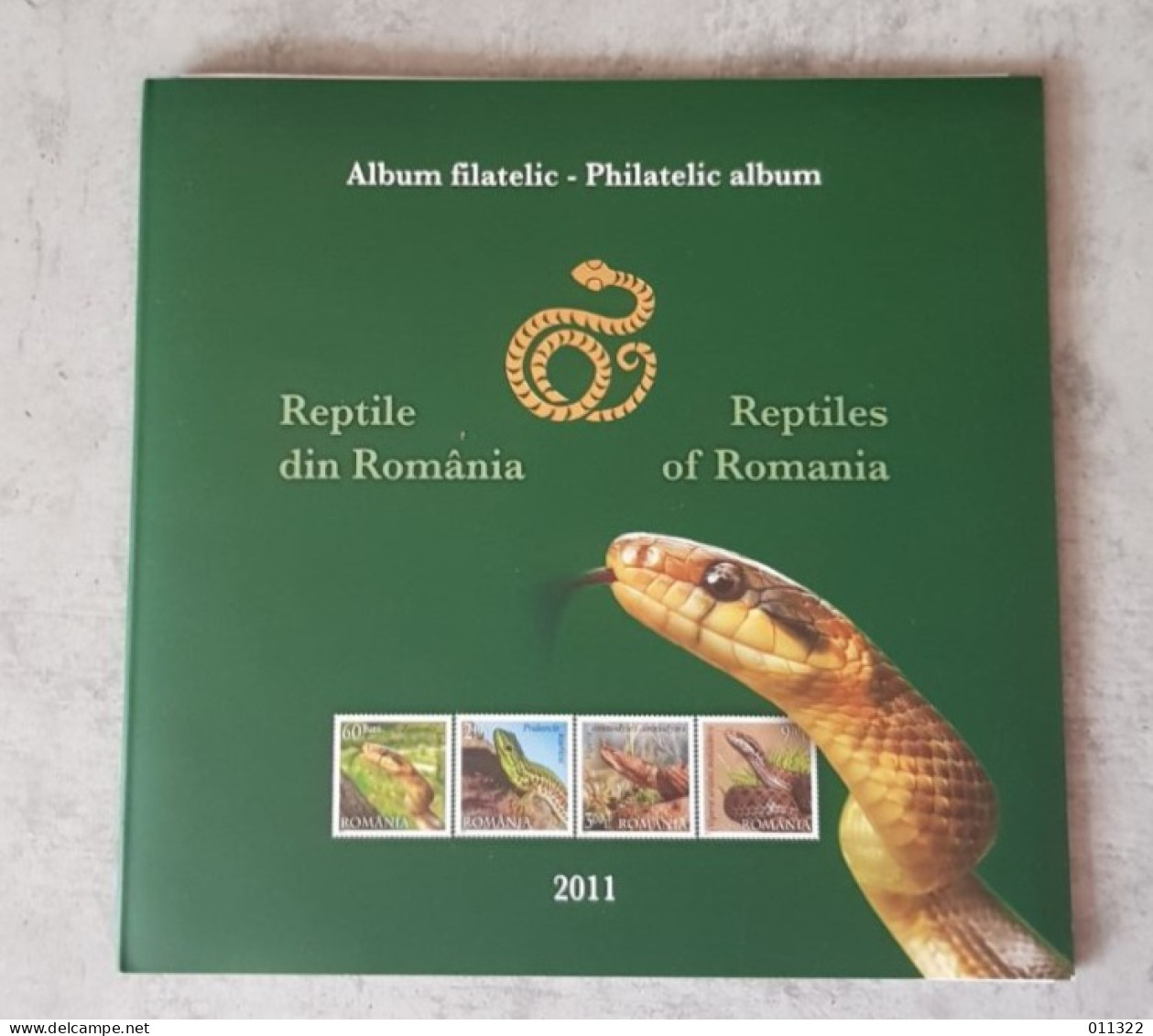 ROMANIA REPTILES OF ROMANIA PHILATELIC ALBUM FOIL GOLD - Storia Postale